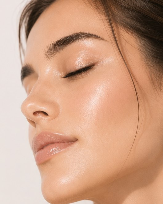 Rostro con piel saludable y descansada